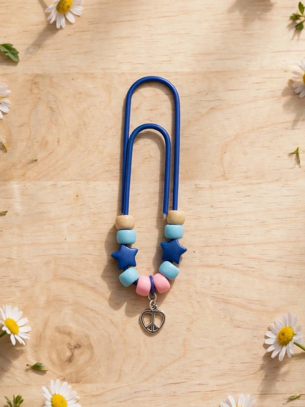 Jumbo paper clip Kids Colorful Beaded Paperclip Charms - Assorted Pastel (Set)